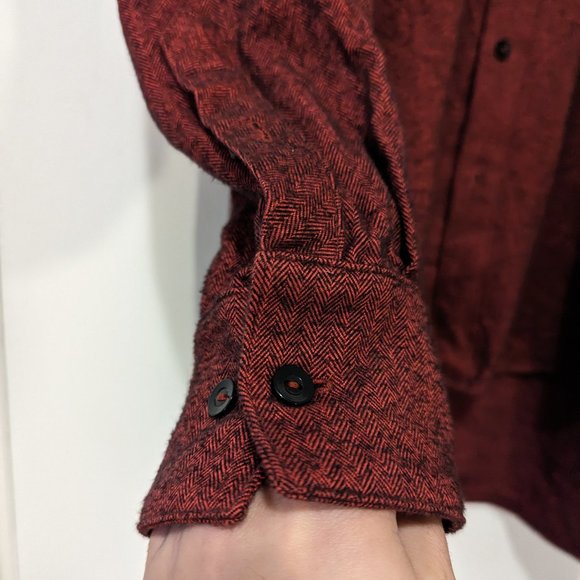 RAISED BY WOLVES - Two-length thick cotton red shirt - Picture 7 of 7